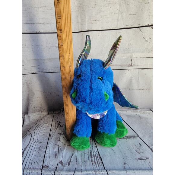 Blue Sitting Dragon Plush Stuffed Animal 9 In New - Picture 8 of 8